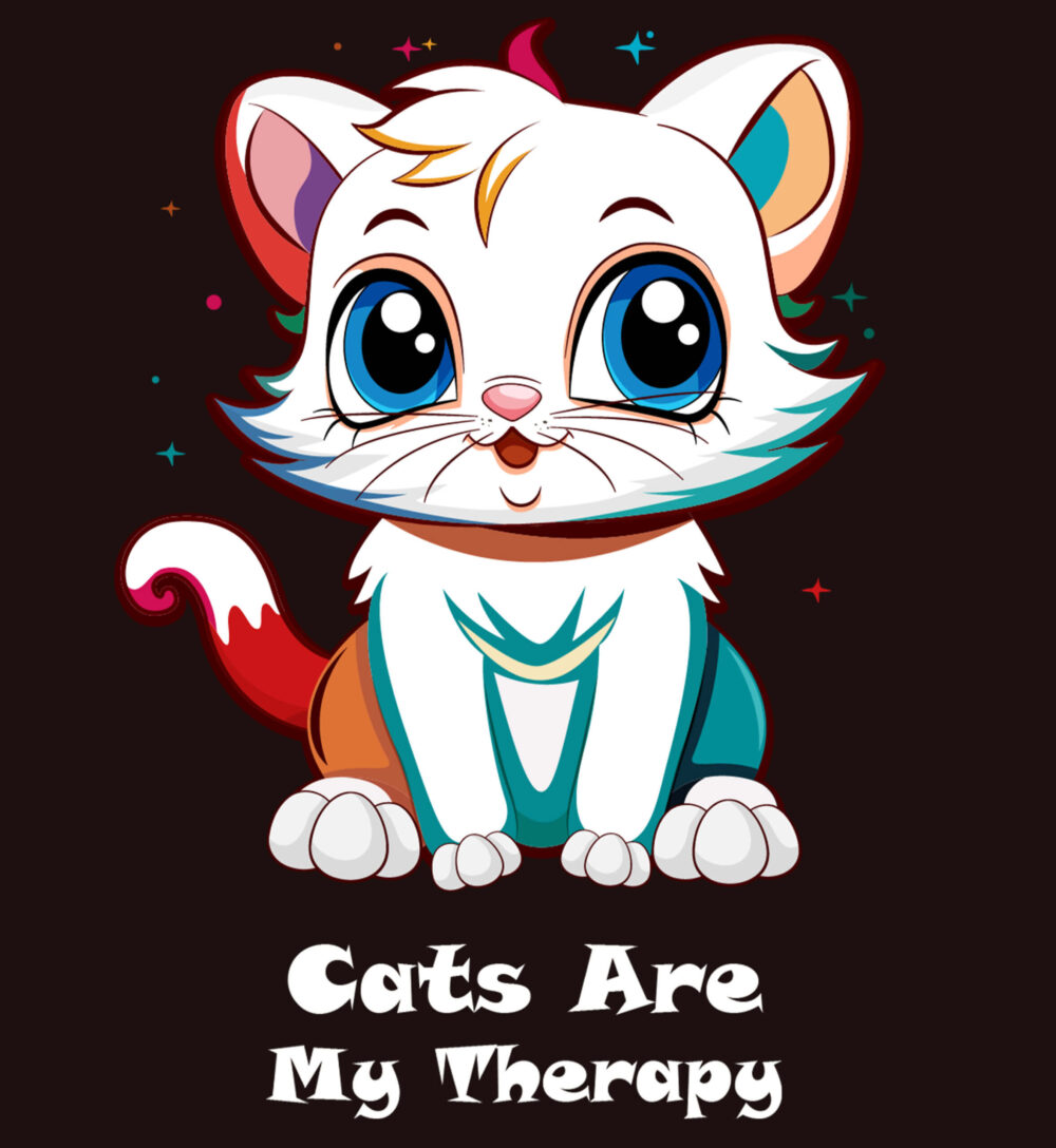 Cat printed T-Shirt (Coffee Brown) - Image 3