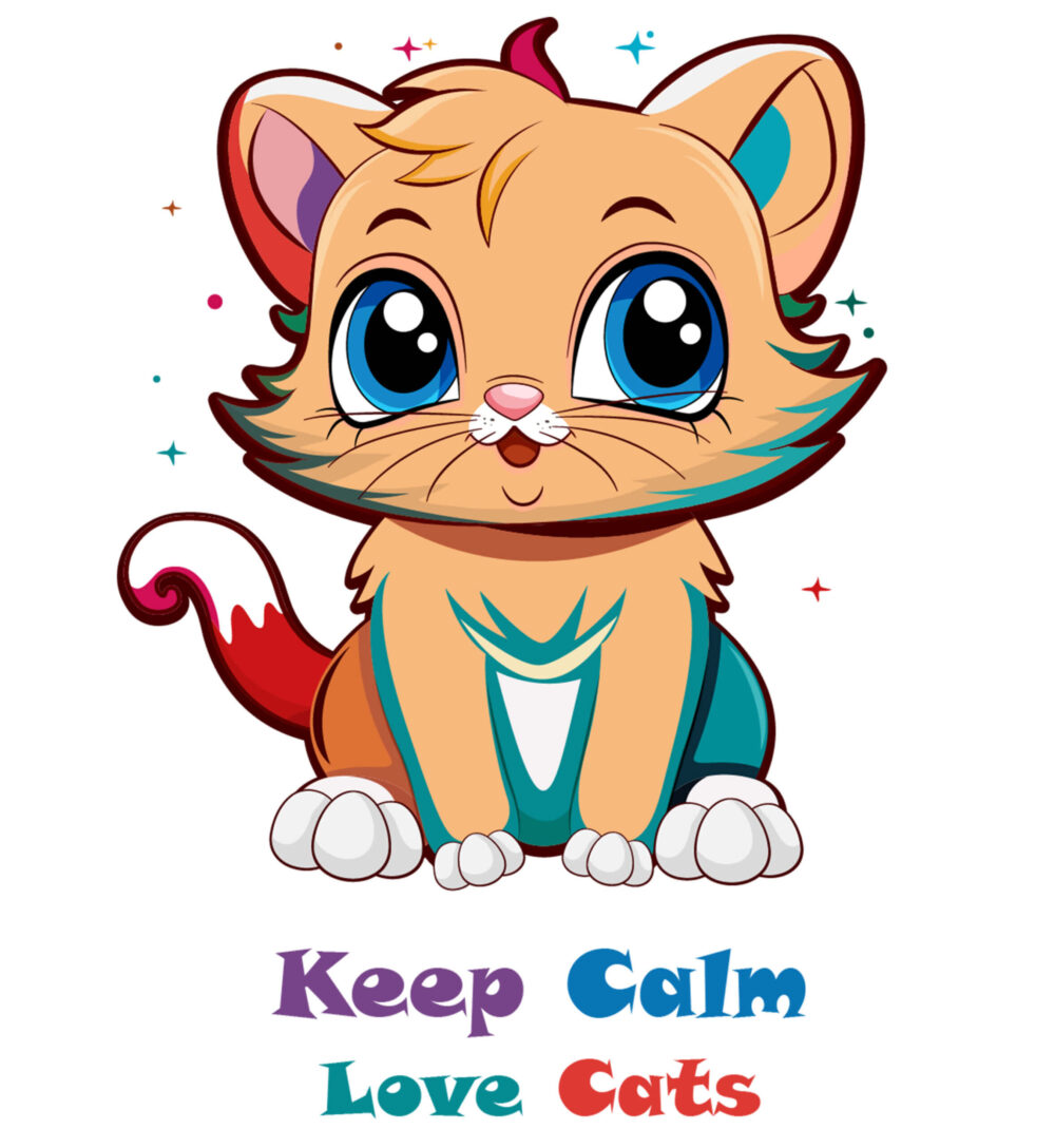 Cat Printed T-Shirt (White) - Image 3