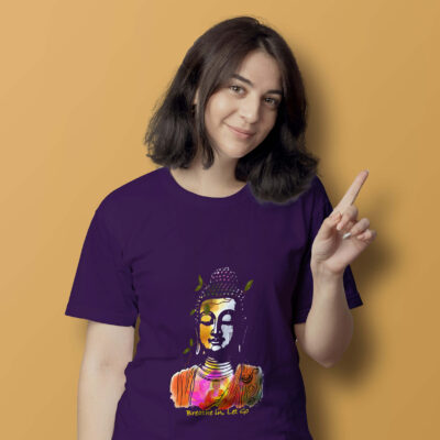 Gautam Buddha Printed T-Shirt (Purple)