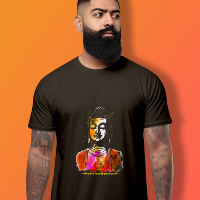 Buddha Printed T-Shirt (Olive Green)