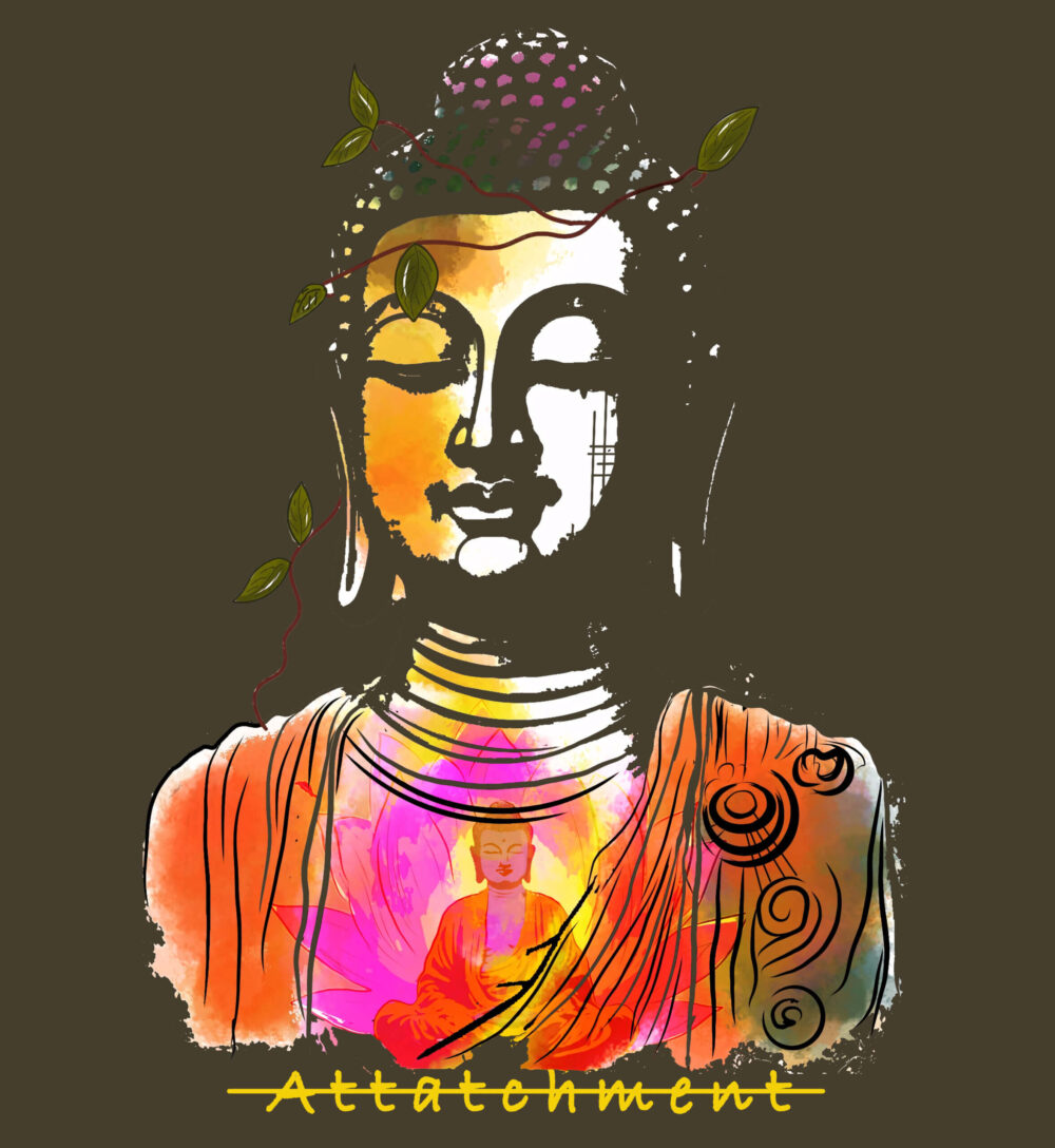 Buddha Printed T-Shirt (Olive Green) - Image 3