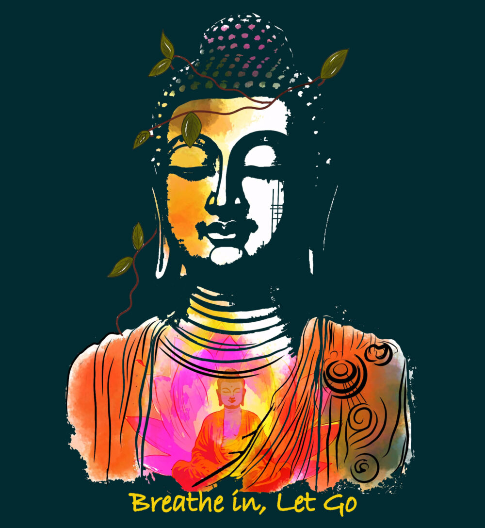 Buddha Printed Shirts (Petrol Blue) - Image 3