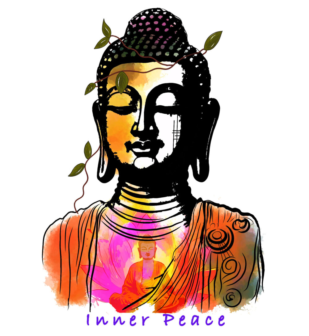 Lord Buddha Printed T-Shirts (White) - Image 3