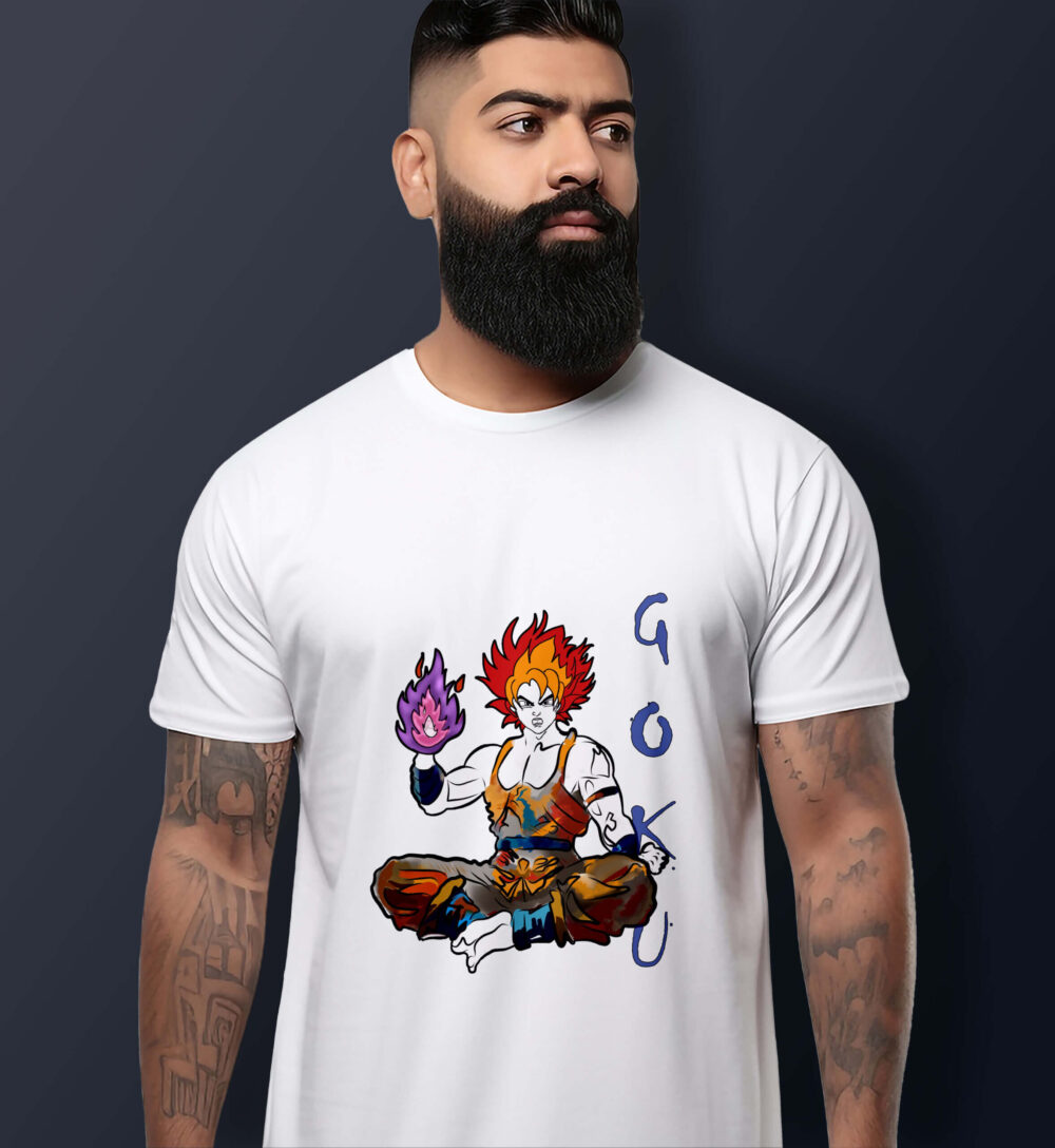 Goku Printed T-Shirts (White)