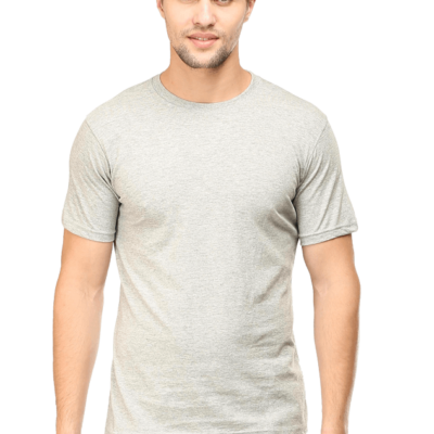 Plain Cotton T-Shirt Grey Melange