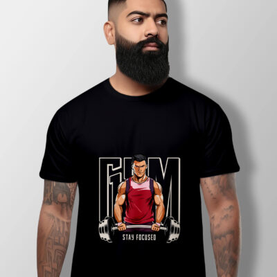 Gym Printed T-Shirt (Black)