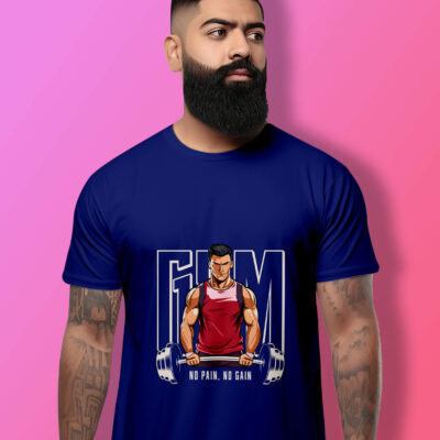 Gym Printed T-Shirt (Royal Blue)