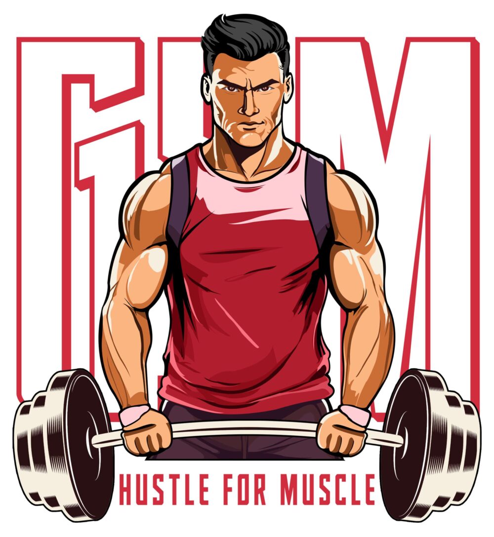 Gym Printed Oversized T-Shirt (White) - Image 2