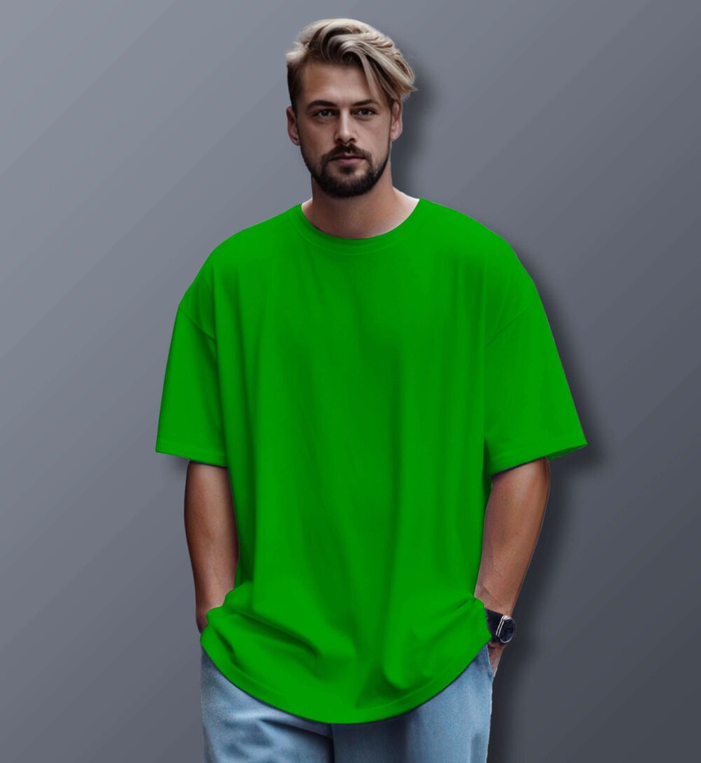 Unisex Oversized Plain T-Shirt (Bottle Green)