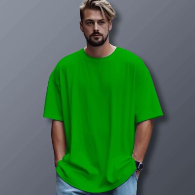 Unisex Oversized Plain T-Shirt (Bottle Green)
