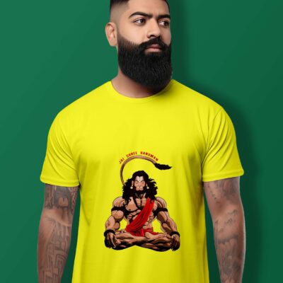 Hanuman Printed T-Shirts (Yellow)