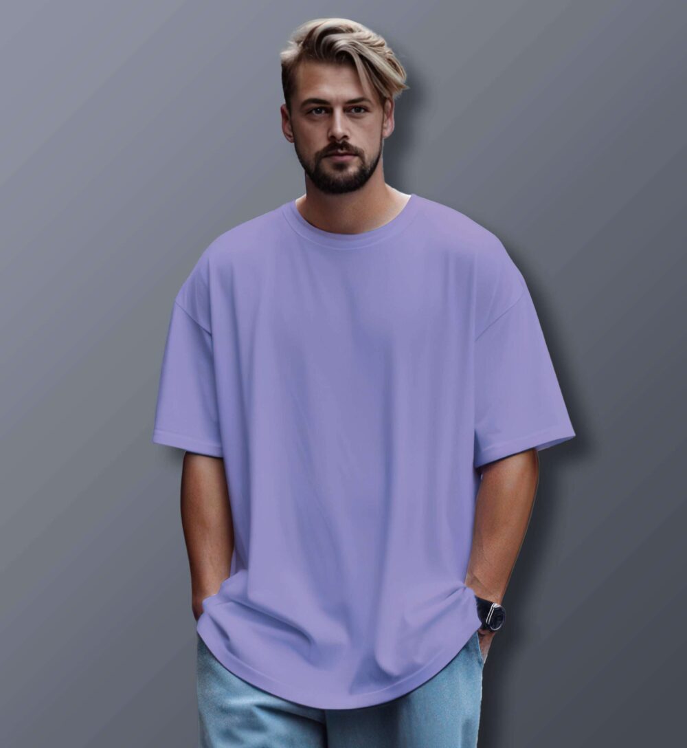 Unisex Oversized Plain T-Shirt (Lavender)