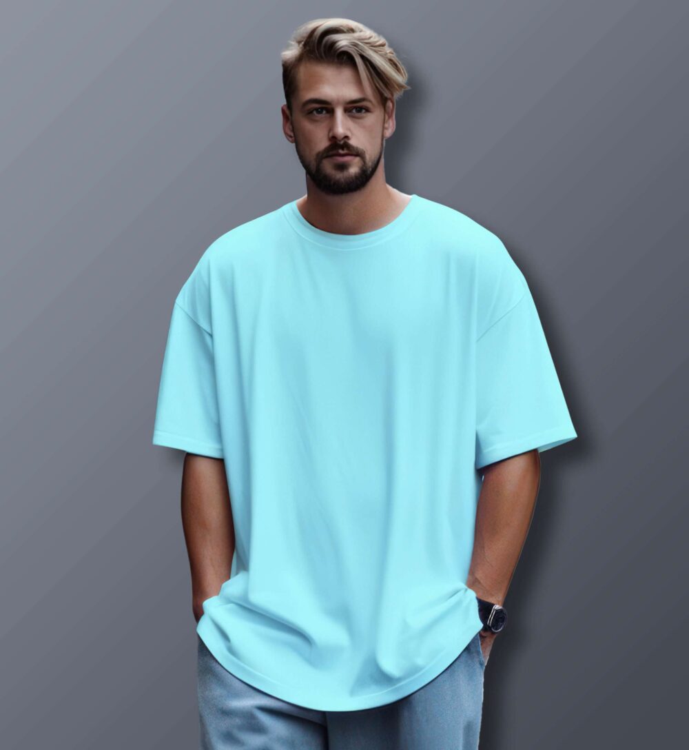 Unisex Oversized Plain T-Shirt (Mint)