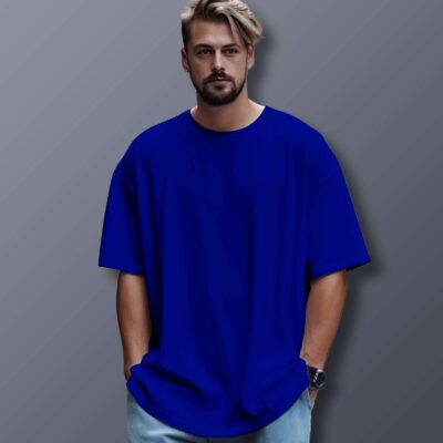 Unisex Oversized Plain T-Shirt (Royal Blue)
