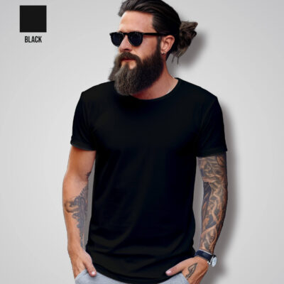 Plain Black Cotton T-Shirt