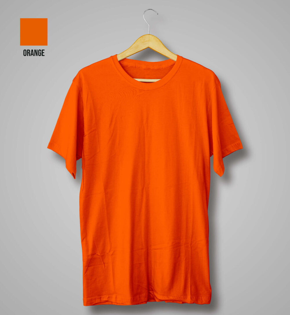 Ladies Plain Cotton T-Shirts (Orange)