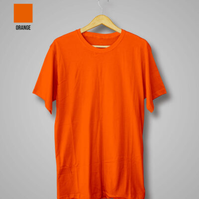Ladies Plain Cotton T-Shirts (Orange)