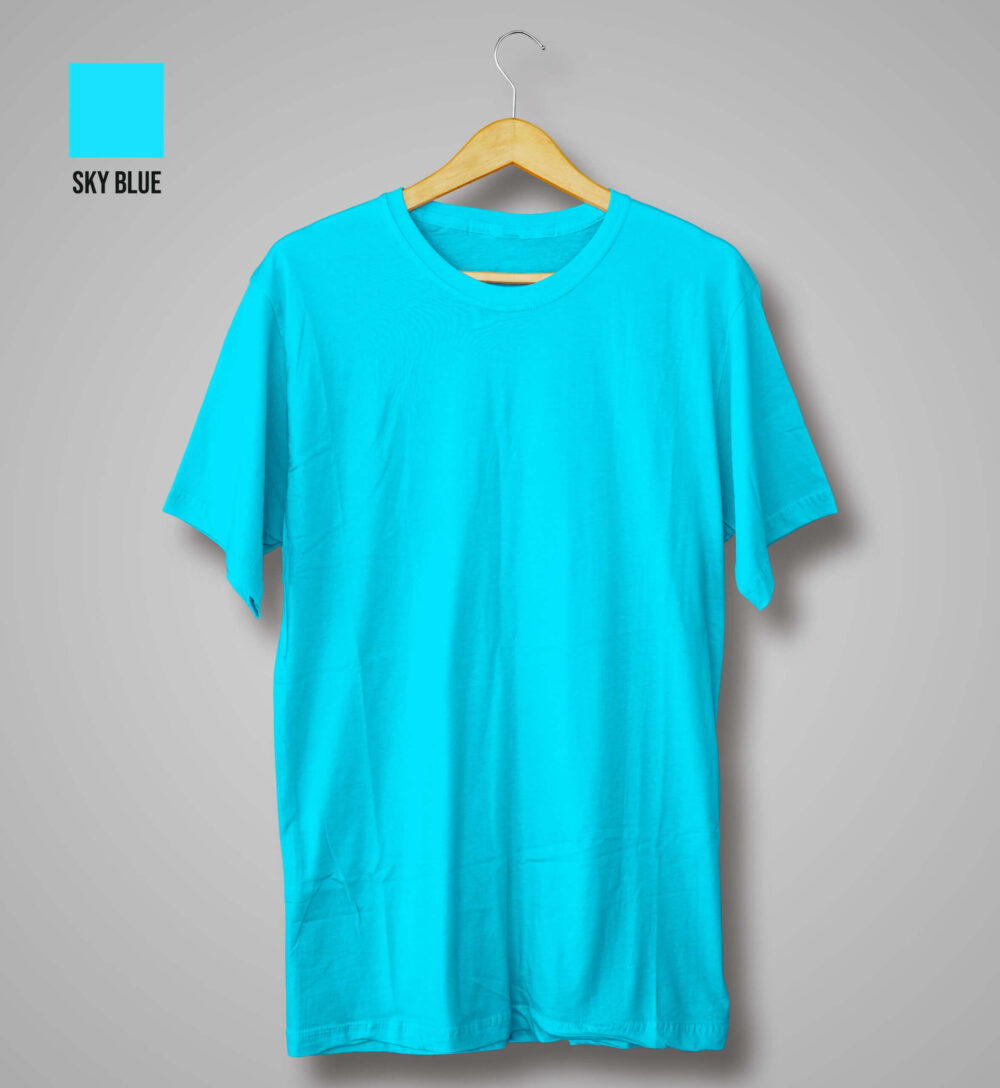Plain T-Shirts For Men (Sky Blue)