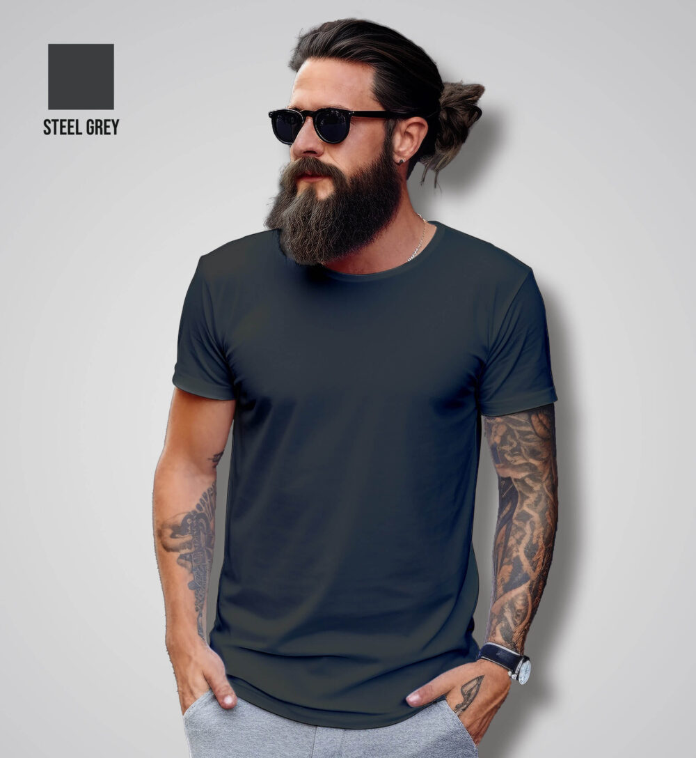 Plain T-Shirts For Men (Steel Grey)