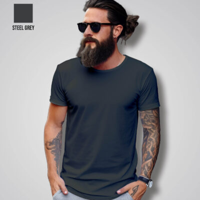Plain T-Shirts For Men (Steel Grey)