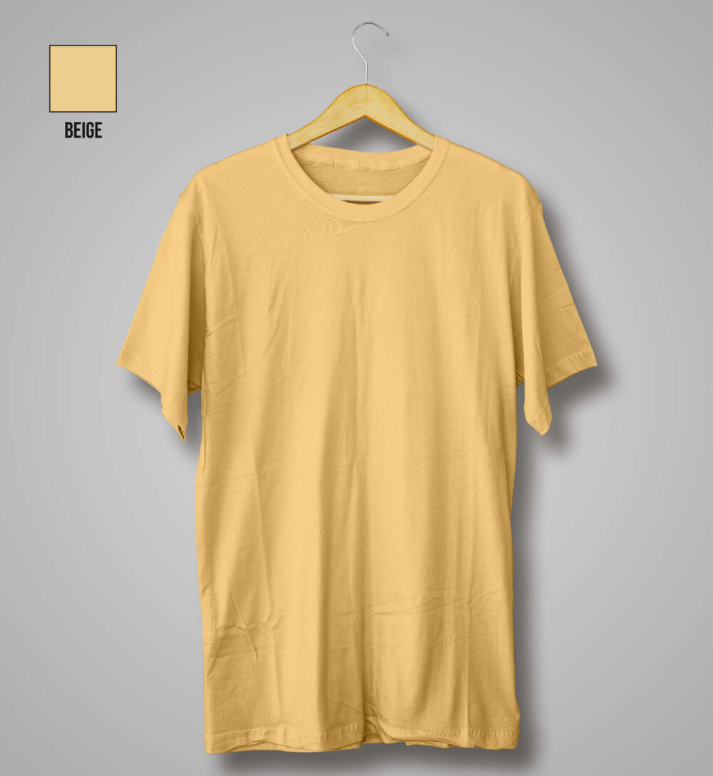 Plain T-Shirts For Men (Beige)
