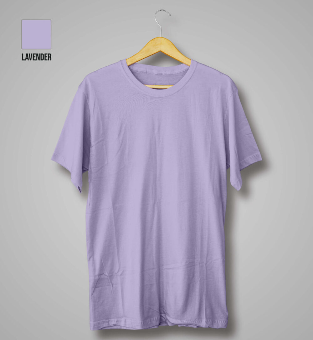 Plain Cotton T-Shirts For Womens (Lavender) - Image 2