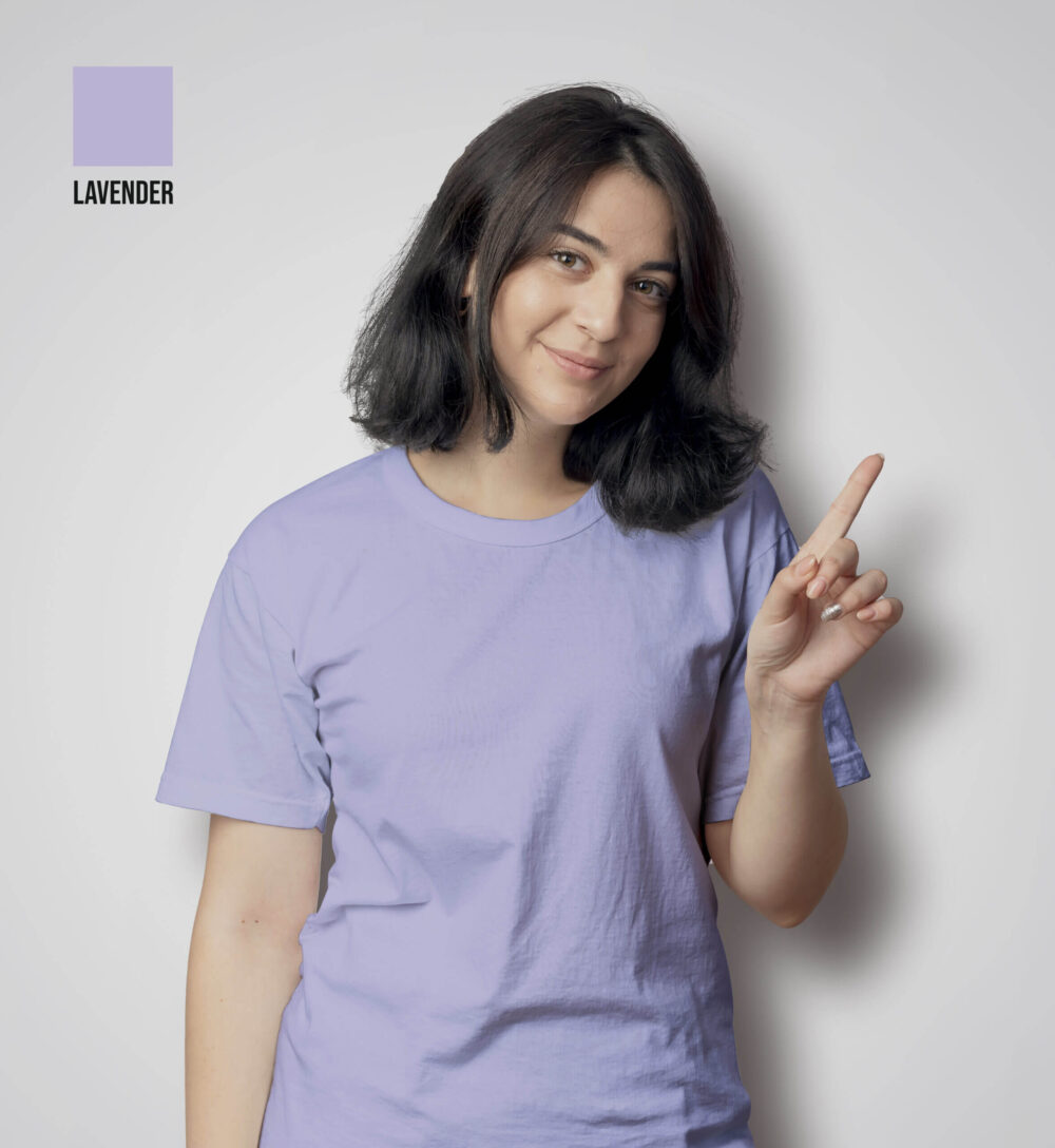 Plain Cotton T-Shirts For Womens (Lavender)
