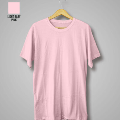 Plain Cotton T-Shirts For Womens (Light Baby Pink)