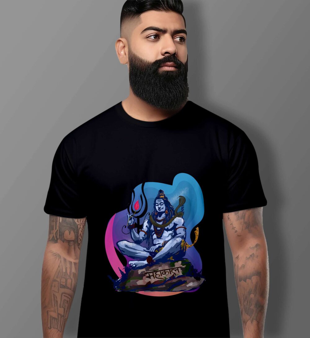 Mahadev Printed T-Shirt (Black)