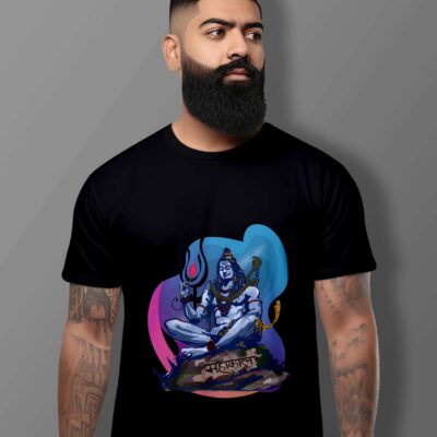 Mahadev Printed T-Shirt (Black)