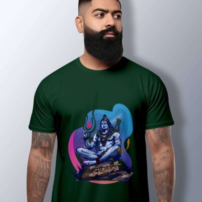 Mahadev Printed T-Shirt (Bottle Green)