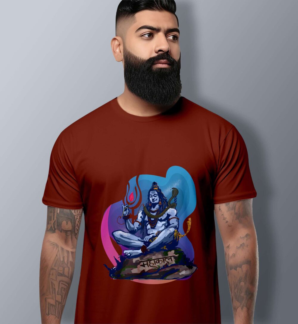 Mahadev Printed T-Shirt (Brick Red)