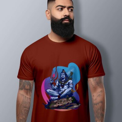 Mahadev Printed T-Shirt (Brick Red)