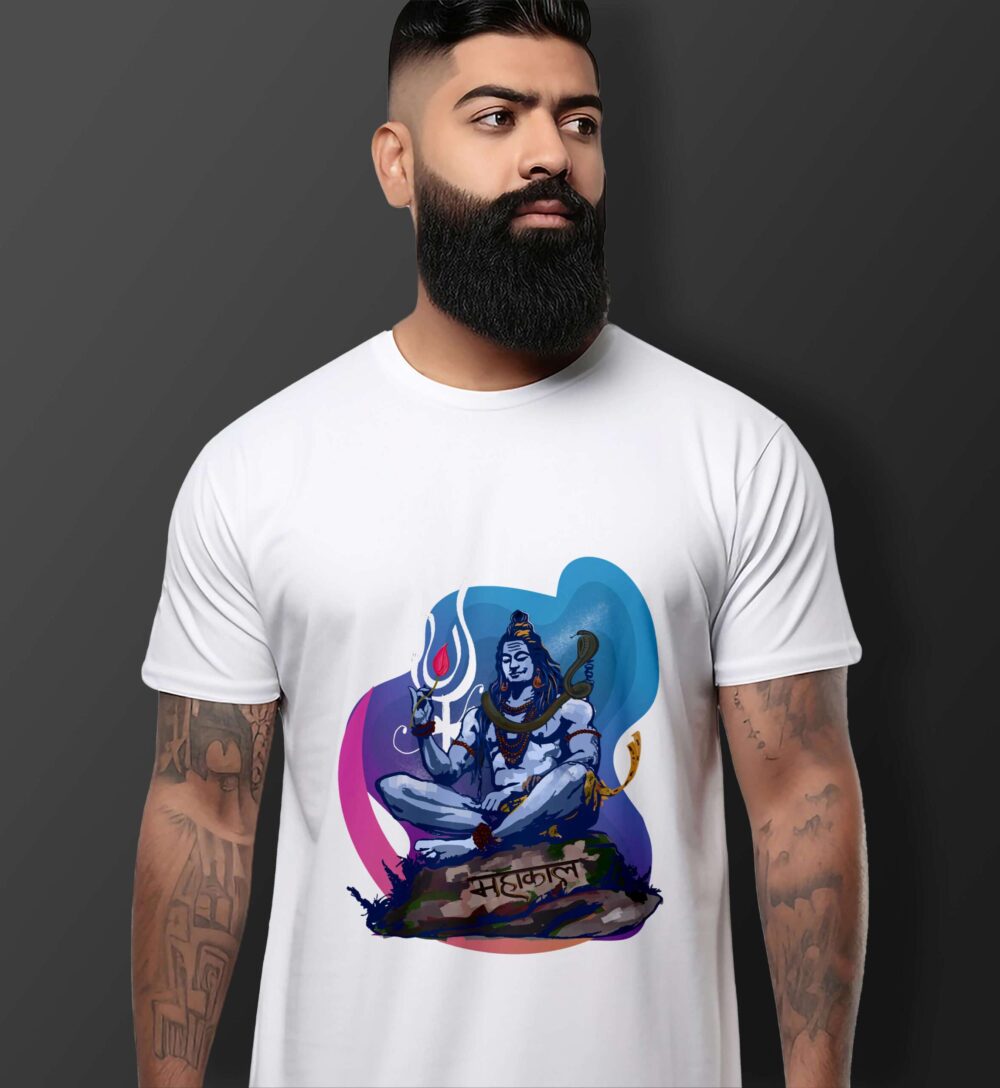 Mahadev Printed T-Shirt (White)
