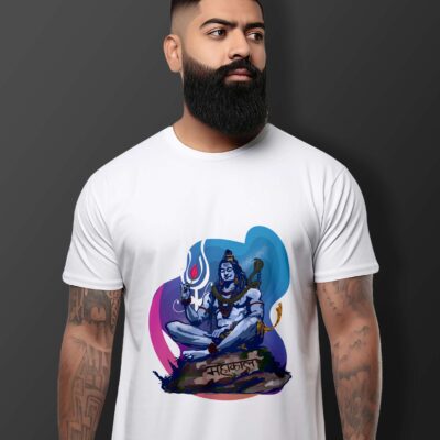 Mahadev Printed T-Shirt (White)