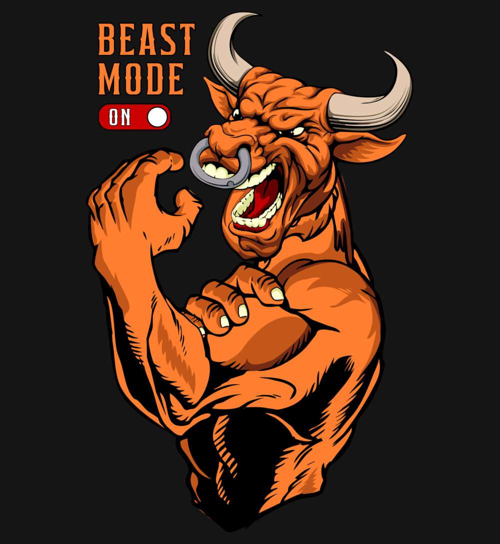 Bull Printed Oversized T-Shirt (Black) - Image 2