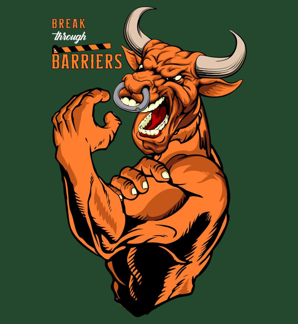 Bull Printed Oversized T-Shirt (Bottle Green) - Image 2