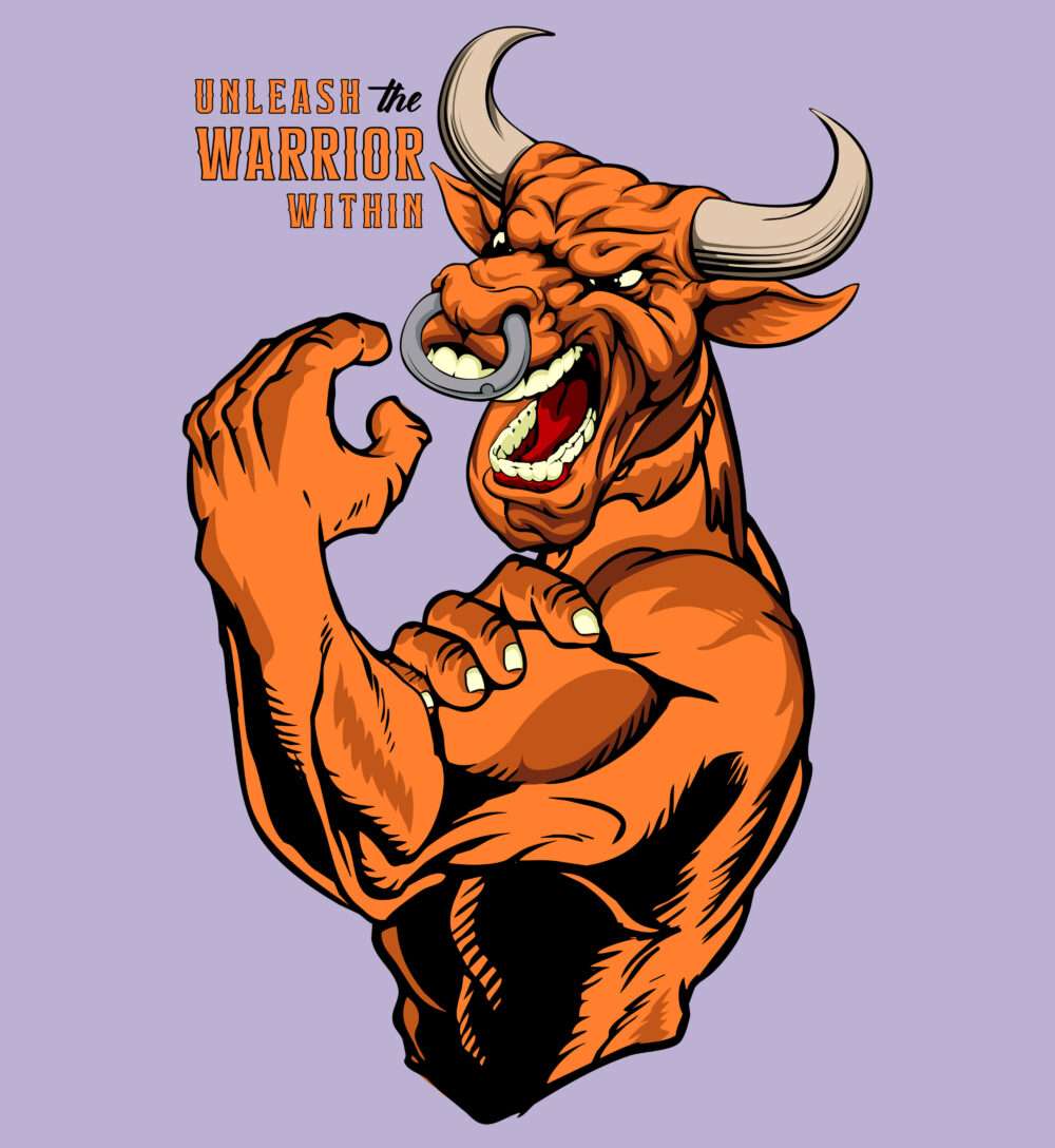 Bull Printed Oversized T-Shirt (Lavender) - Image 2
