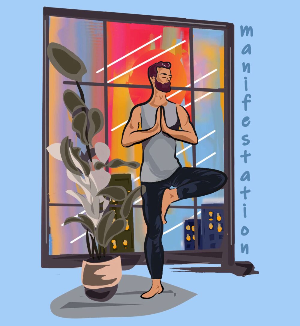 Yoga Printed Oversized T-Shirt (Baby Blue) - Image 2