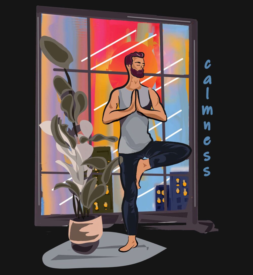 Yoga Printed Oversized T-Shirt (Black) - Image 2