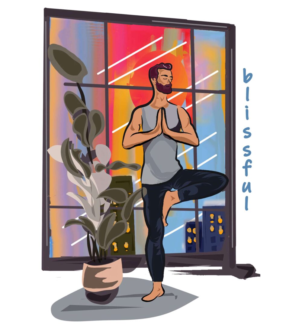 Yoga Tree Printed Oversized T-Shirt (White) - Image 2