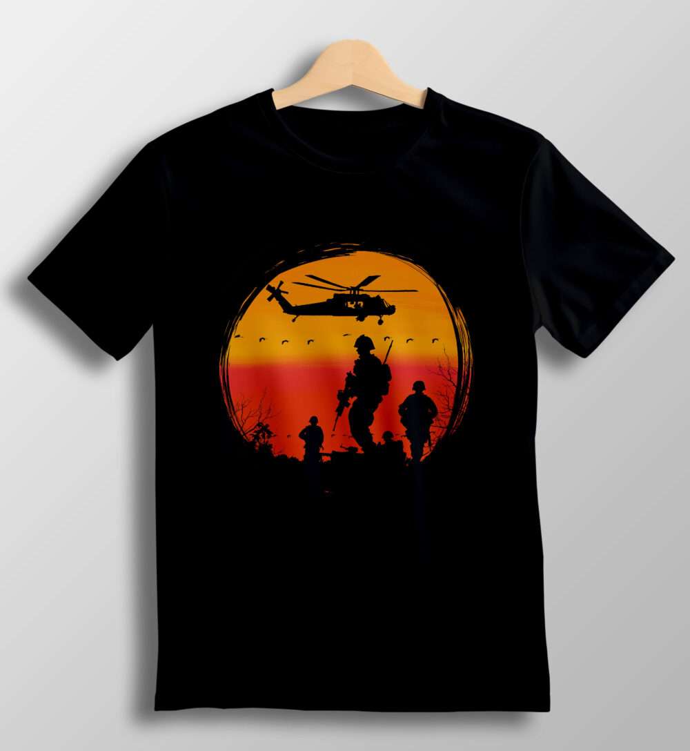 Army Printed T-Shirt (Black)