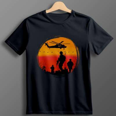 Army Printed T-Shirt (Steel Grey)