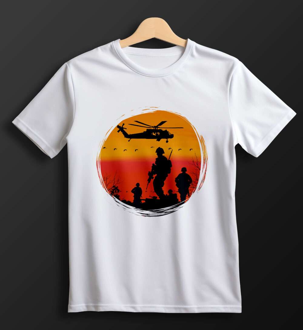 Army Printed T-Shirt (White) - Image 2
