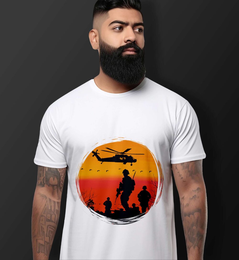 Army Printed T-Shirt (White)