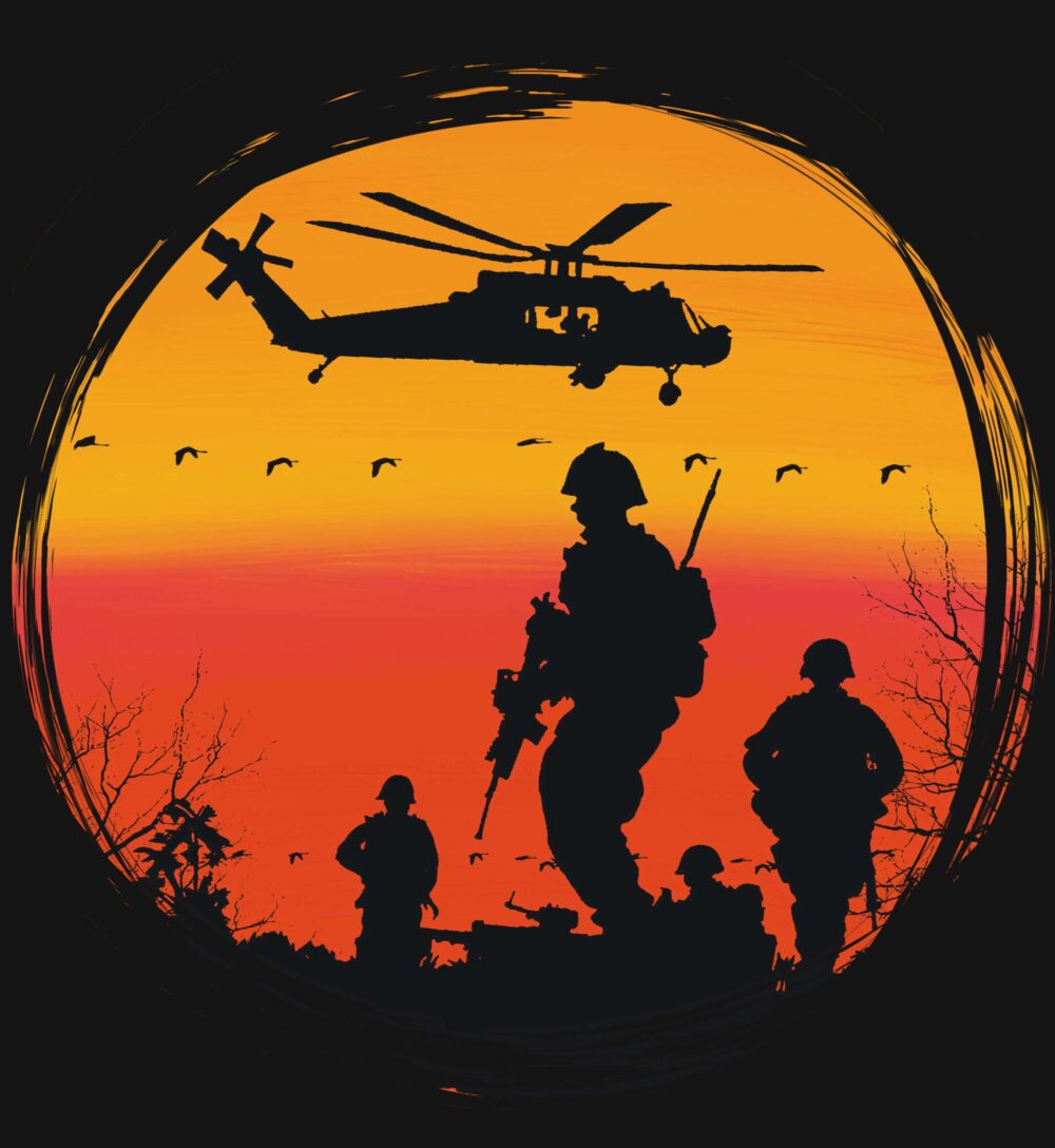 Army Printed T-Shirt (Black) - Image 3
