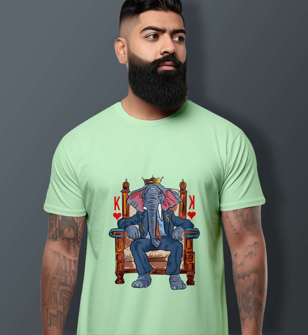 Elephant Printed T-Shirt (Jade)