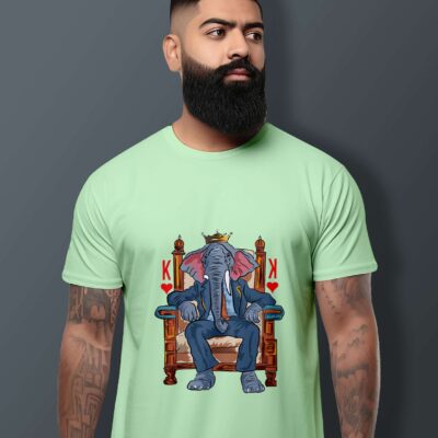 Elephant Printed T-Shirt (Jade)
