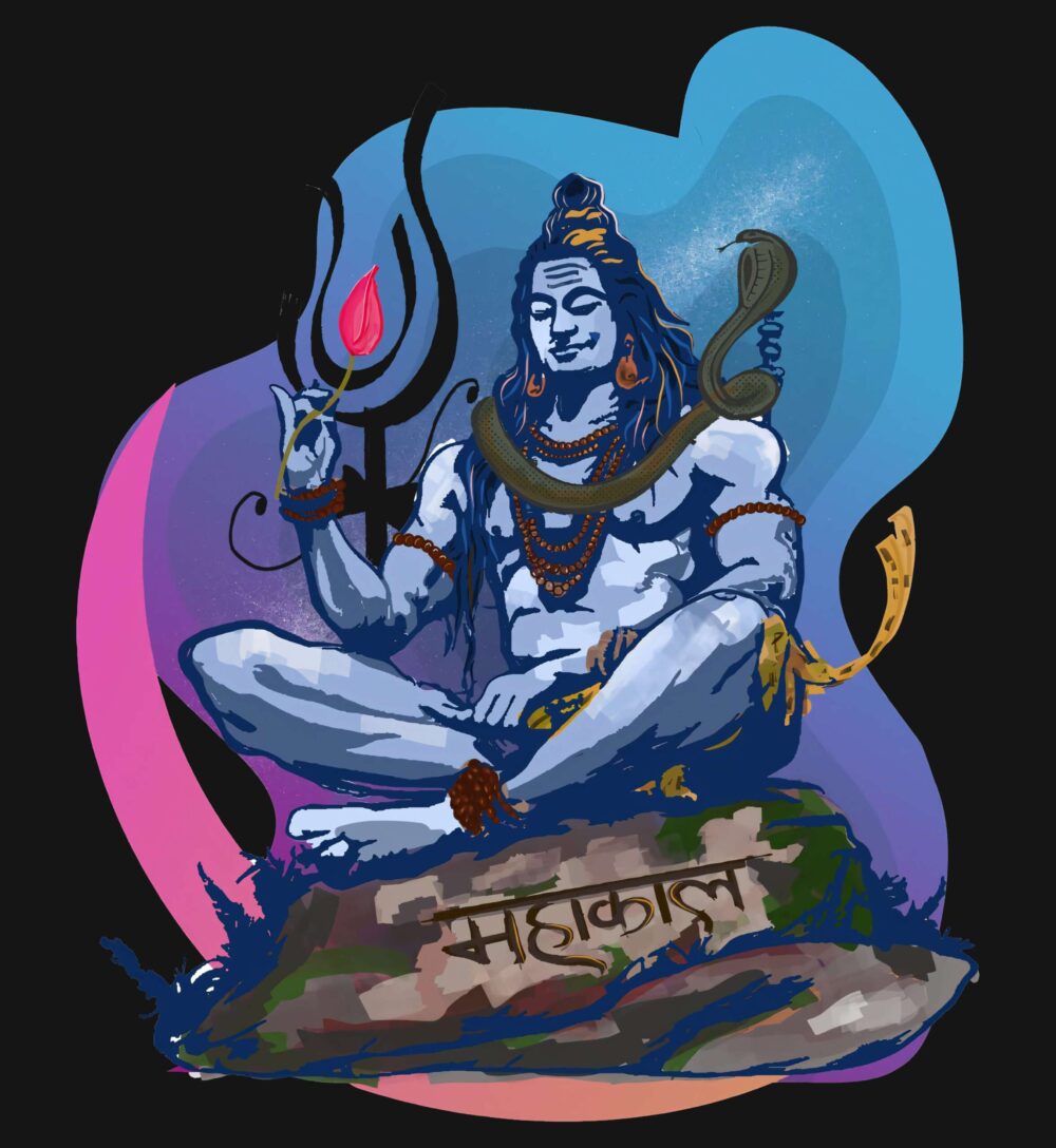 Shiv Printed Oversized T-Shirt (Black) - Image 2