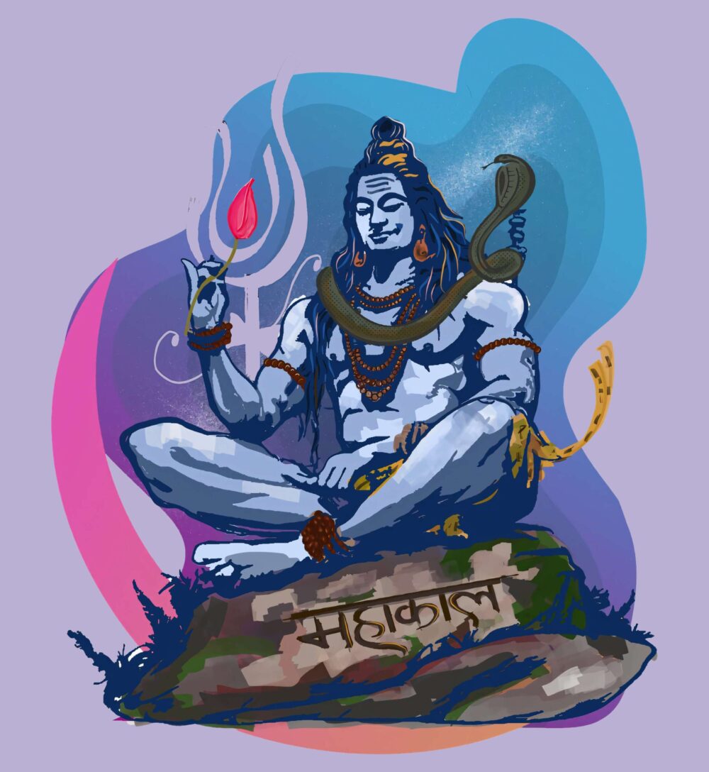 Shiv Printed Oversized T-Shirt (Lavender) - Image 2